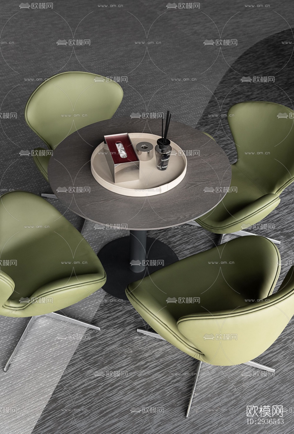 高级灰办公区效果图下载（渲染图4）