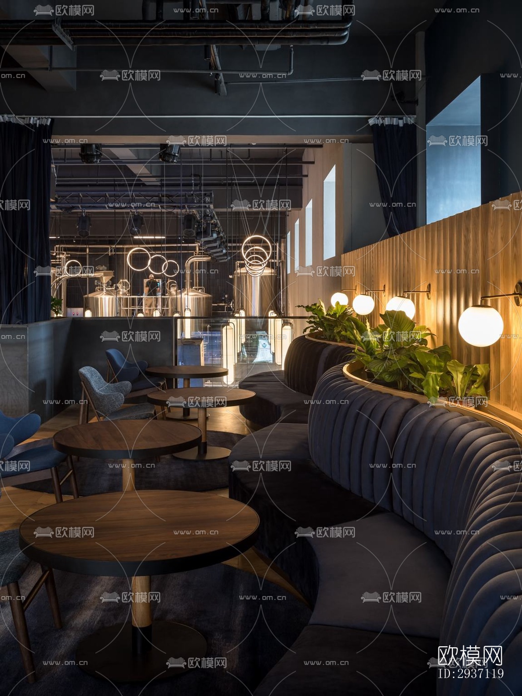 工业风西餐厅效果图下载（渲染图7）