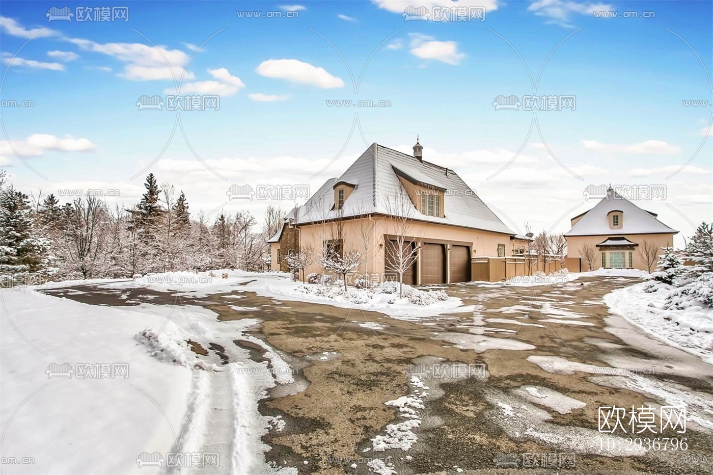 美式居住建筑效果图下载（渲染图16）