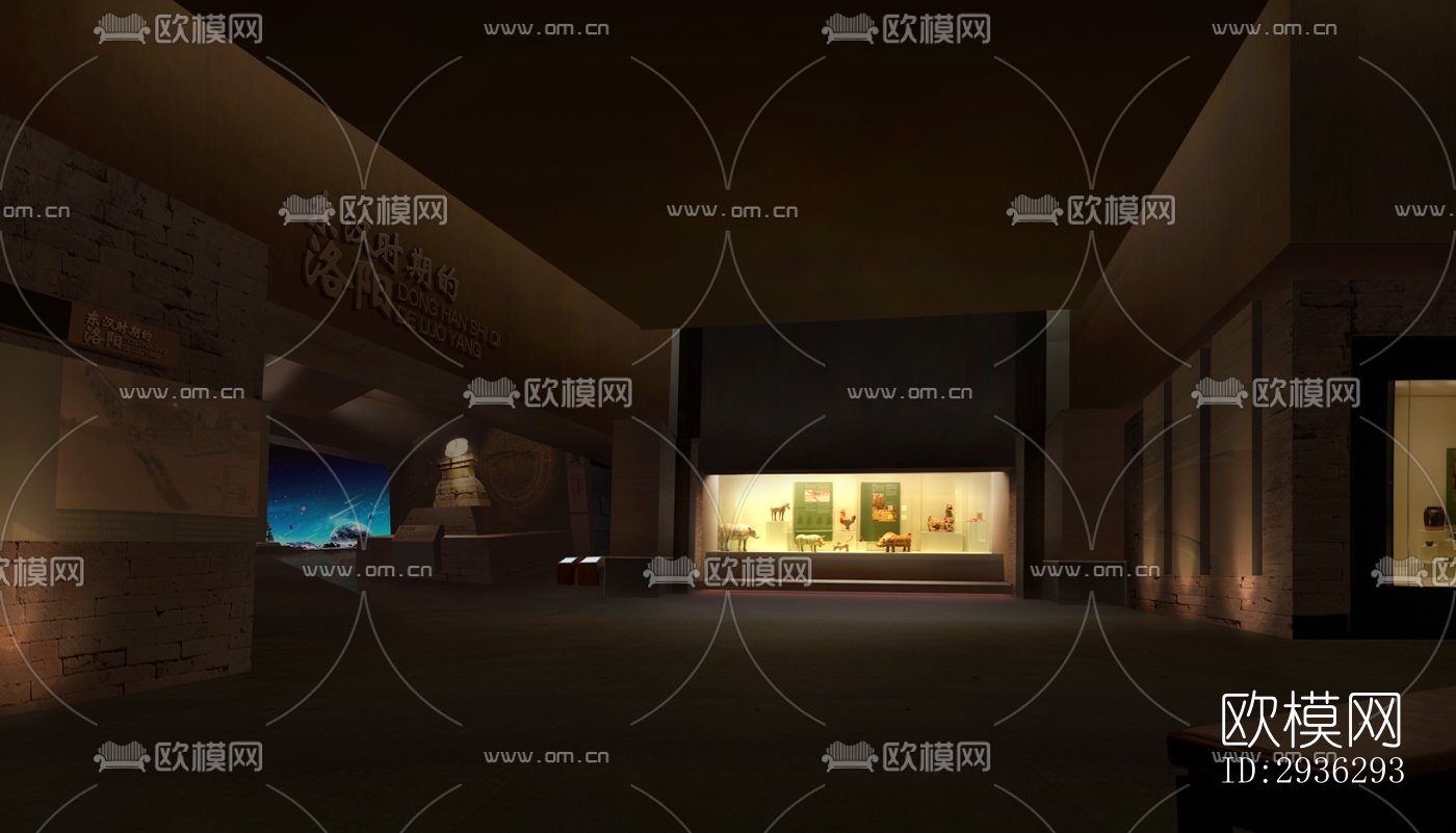 新中式美术博物馆效果图下载（渲染图6）