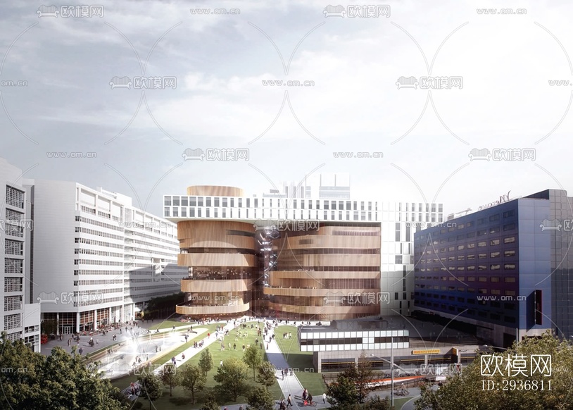 現(xiàn)代文體建筑效果圖下載(渲染圖6)