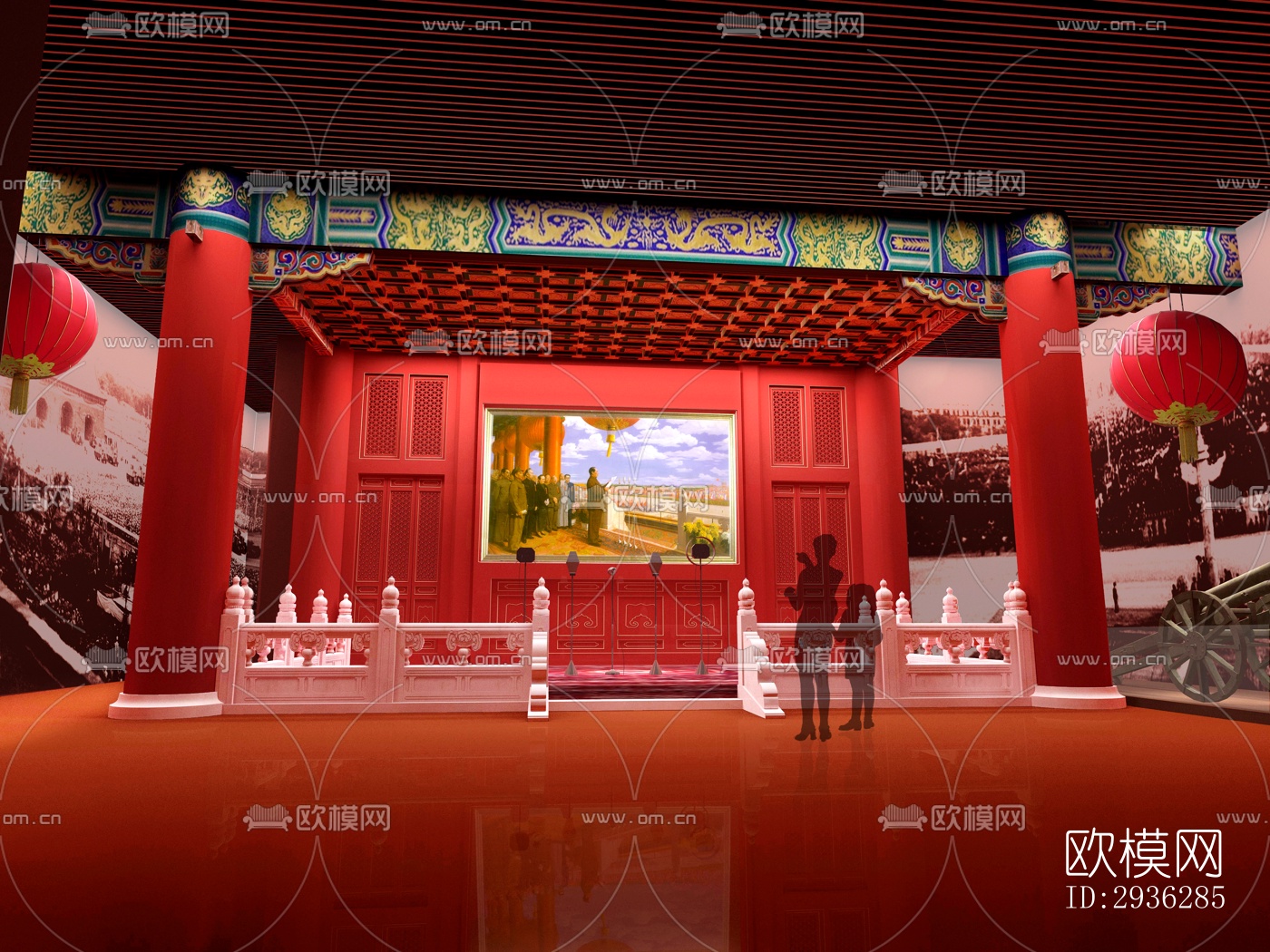 新中式美术博物馆效果图下载（渲染图11）