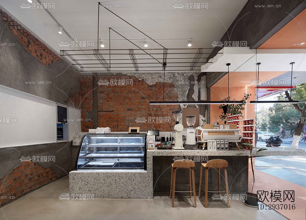 工业风咖啡奶茶效果图下载（渲染图15）