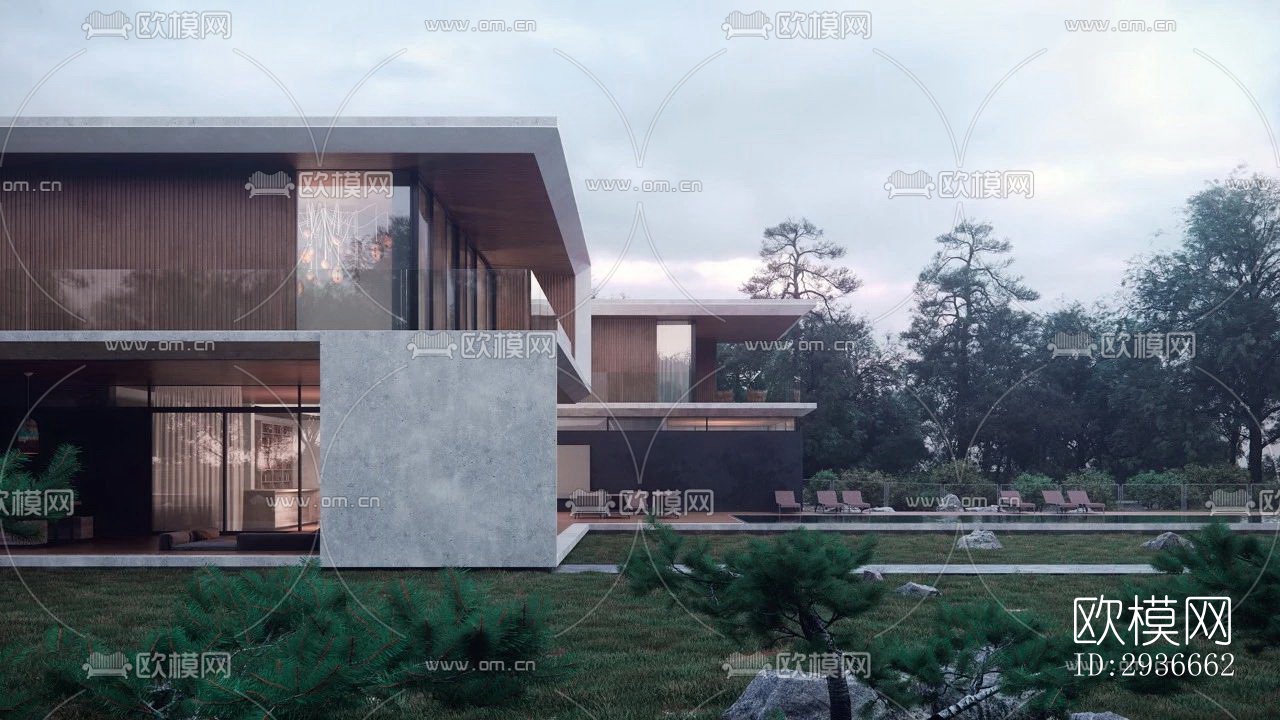 现代居住建筑效果图下载（渲染图17）