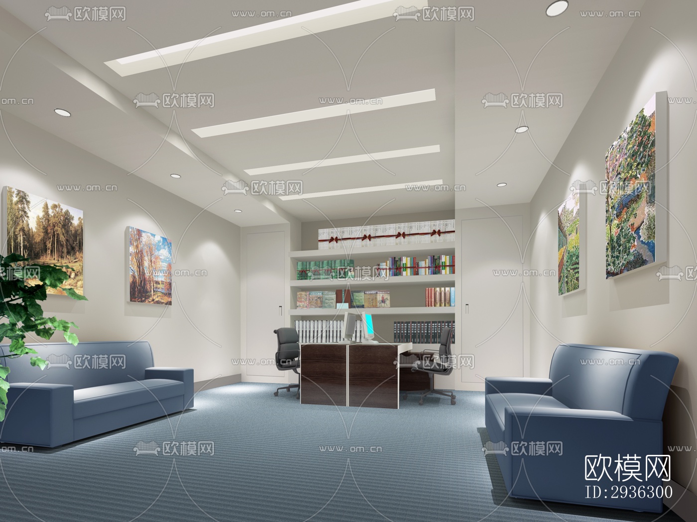 新中式美术博物馆效果图下载（渲染图5）