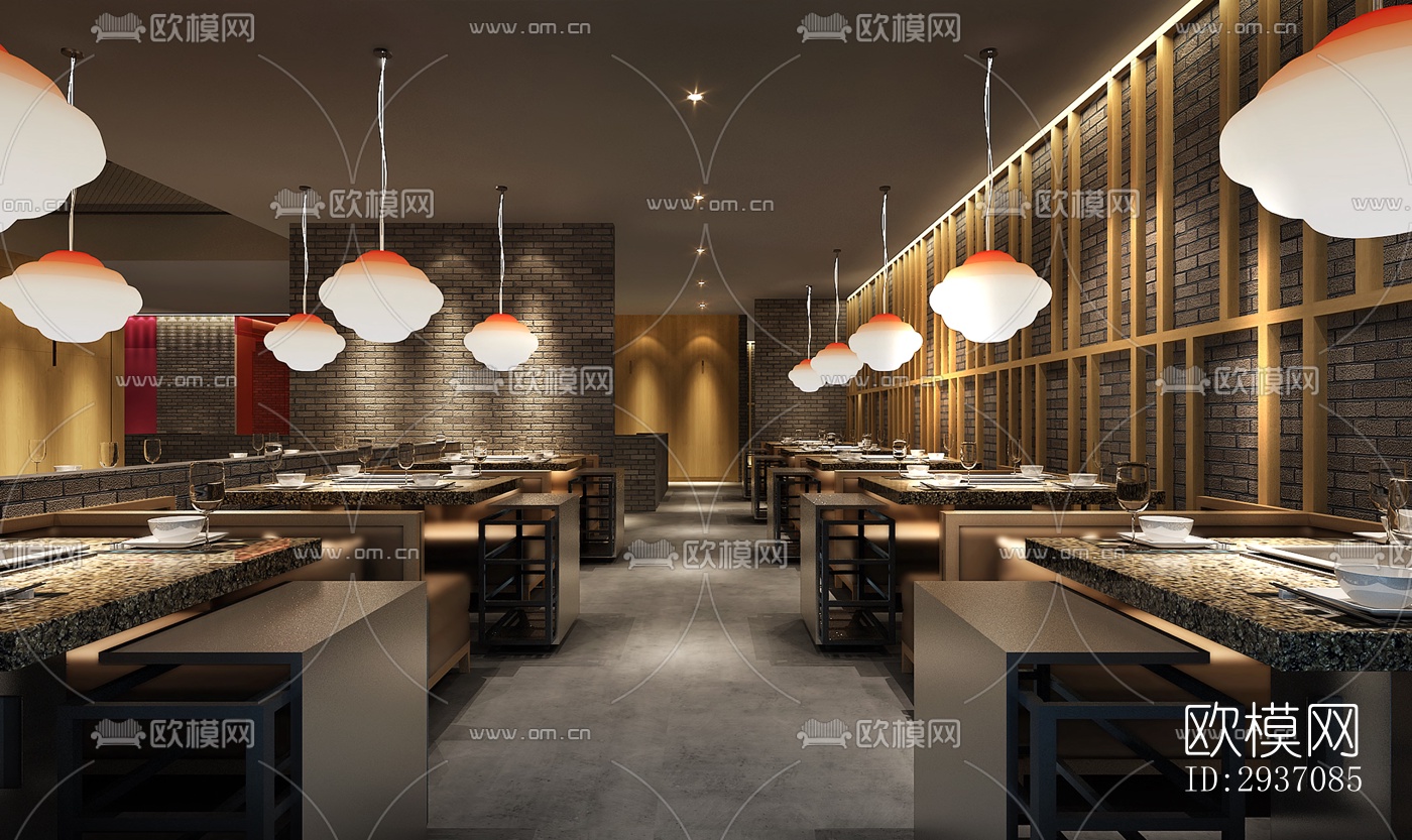 中式火锅烤肉效果图下载（渲染图4）