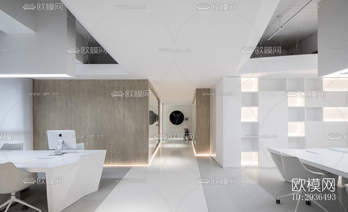 现代办公区效果图下载（渲染图12）
