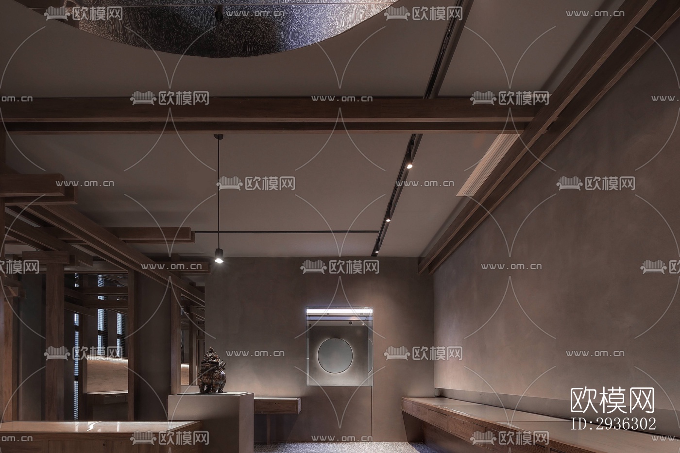 新中式美术博物馆效果图下载（渲染图3）