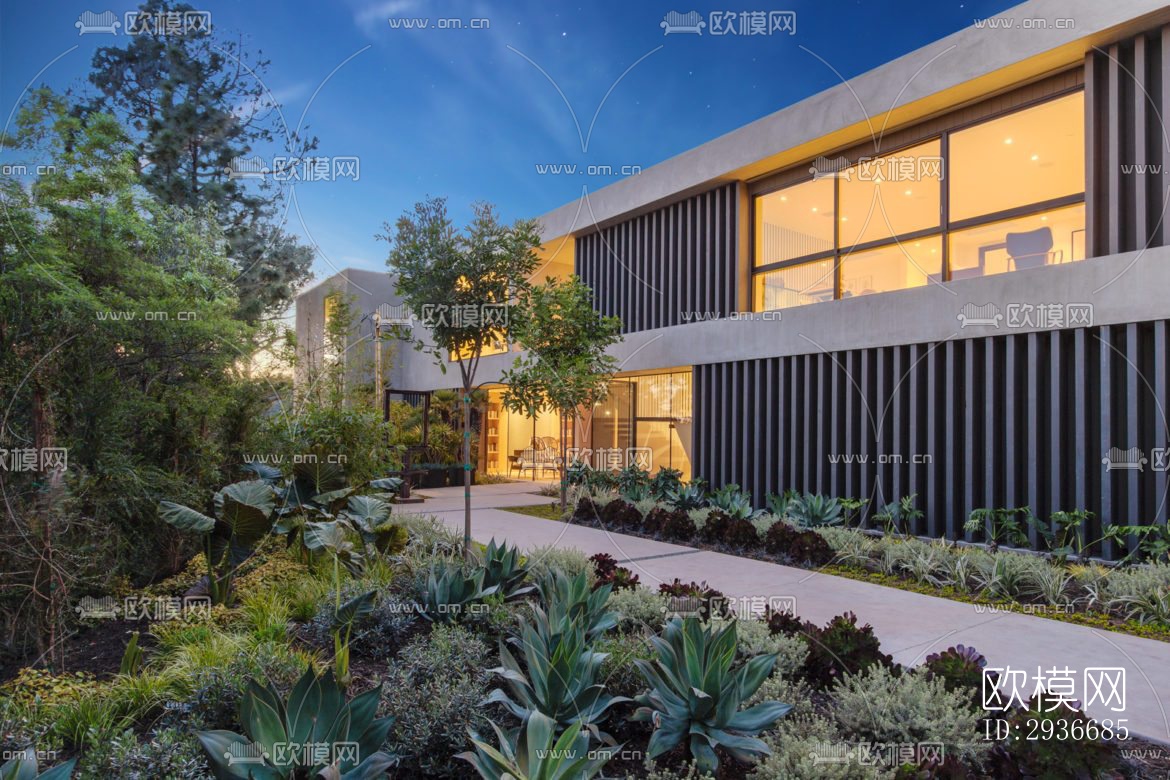 现代居住建筑效果图下载（渲染图8）