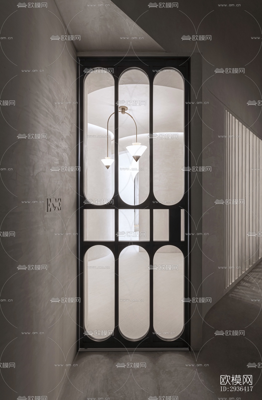 侘寂办公区效果图下载（渲染图2）