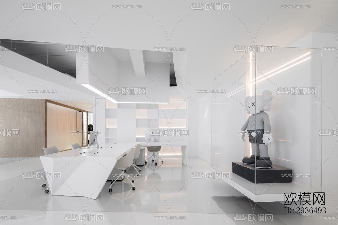 现代办公区效果图下载（渲染图10）