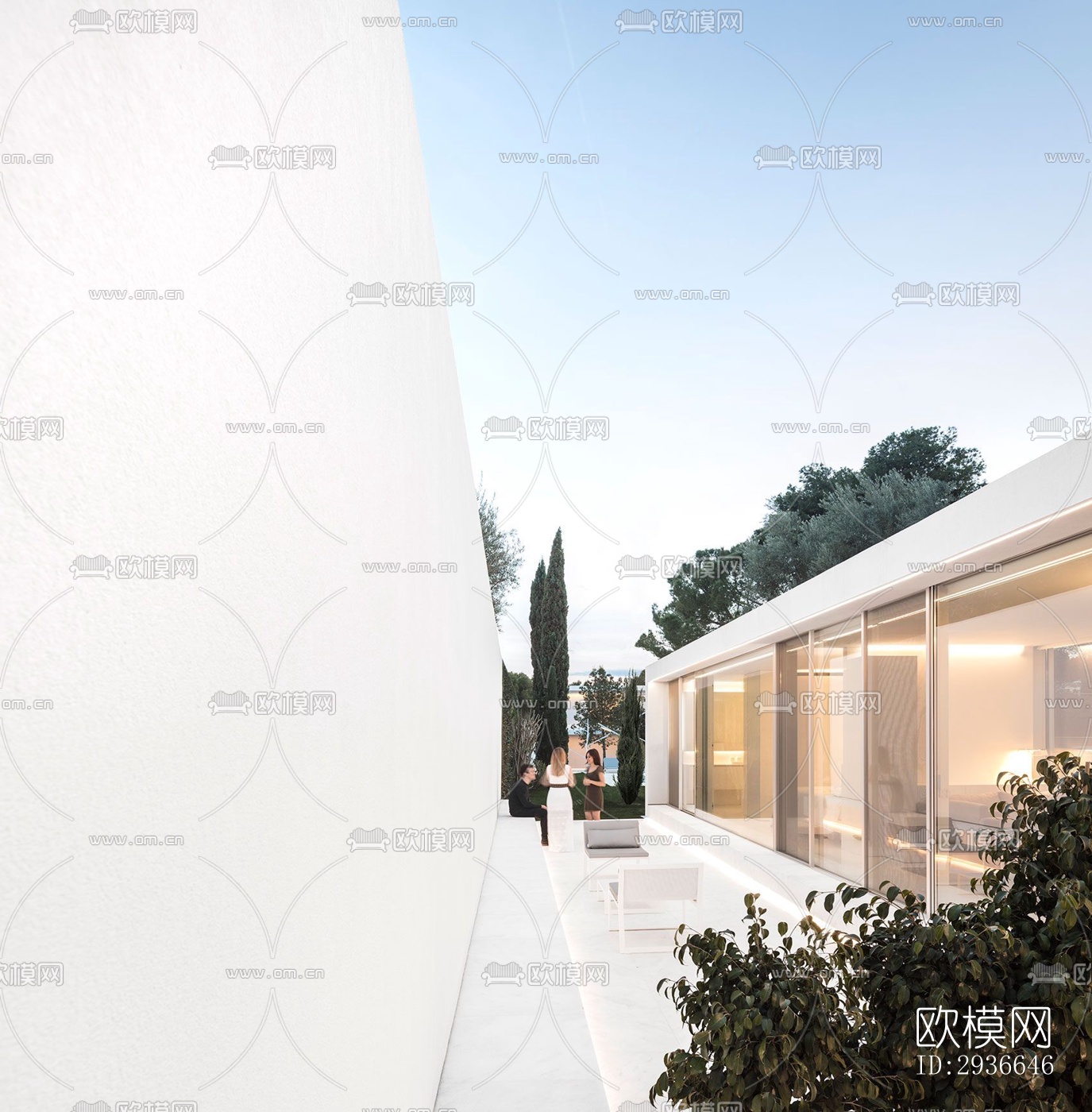 现代居住建筑效果图下载（渲染图16）