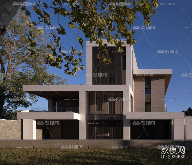 现代居住建筑效果图下载(渲染图18)