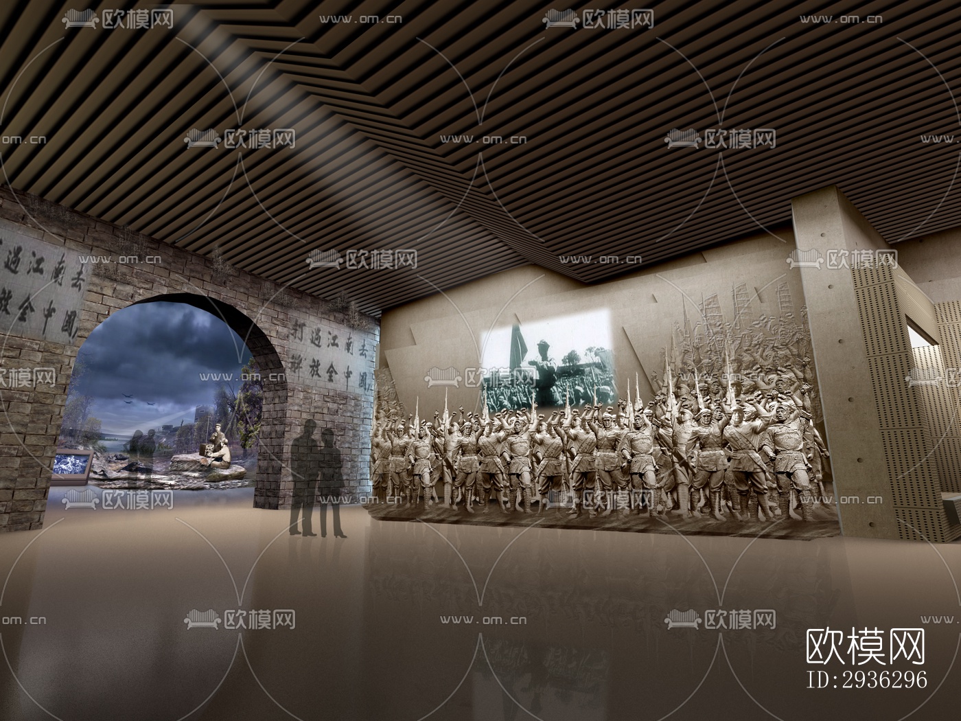 新中式美术博物馆效果图下载（渲染图12）