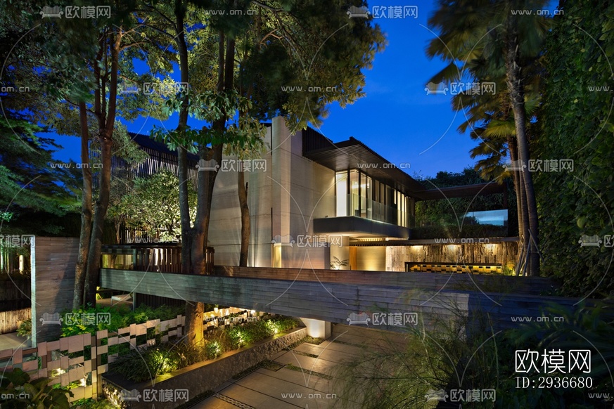 现代居住建筑效果图下载(渲染图2)