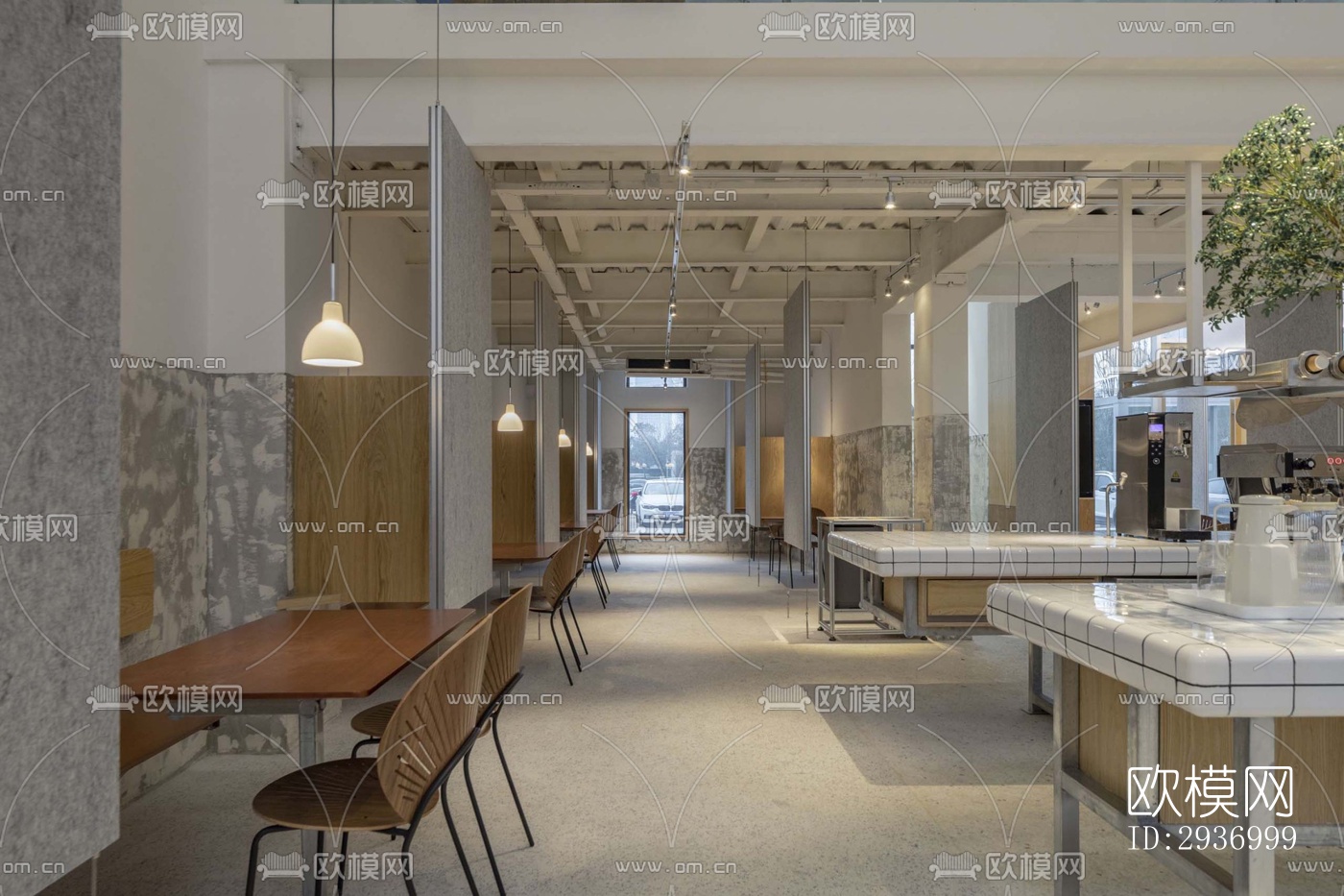 工业风咖啡奶茶效果图下载（渲染图3）