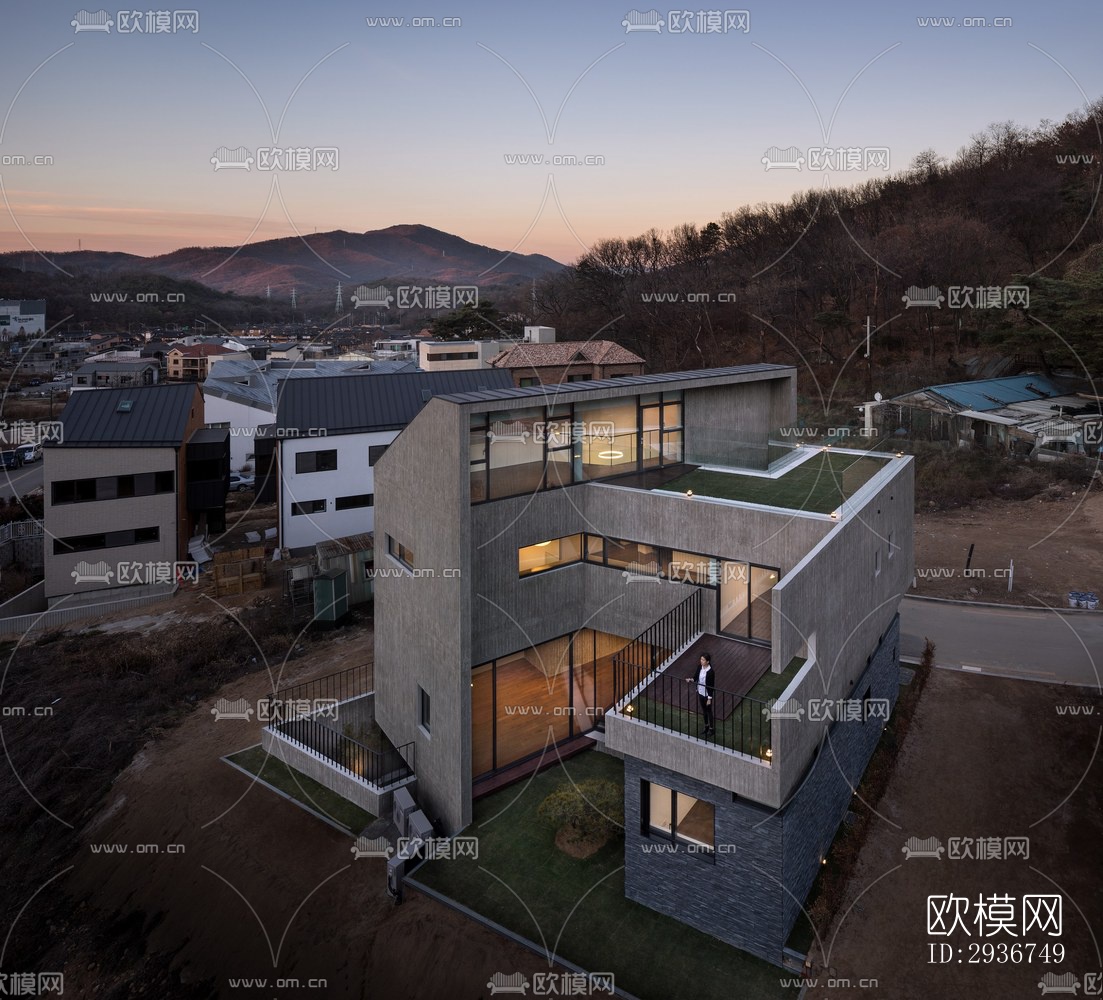 现代居住建筑效果图下载（渲染图8）