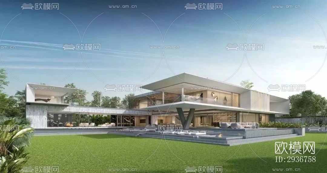 现代居住建筑效果图下载（渲染图4）
