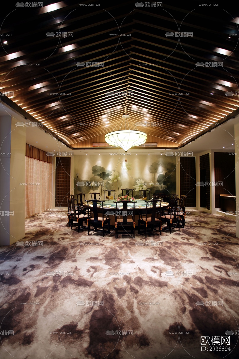 中式中餐厅效果图下载（渲染图14）