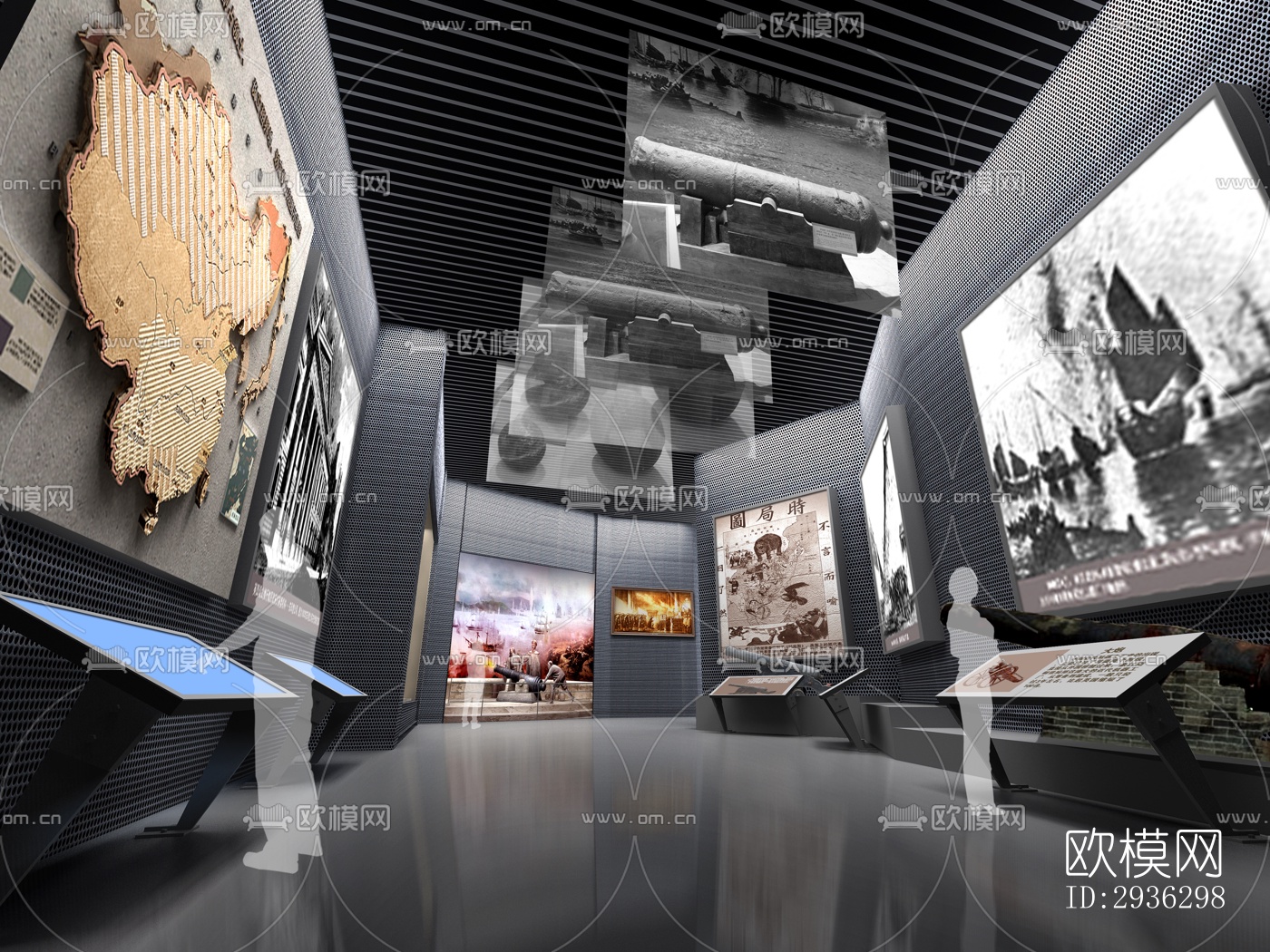 新中式美术博物馆效果图下载（渲染图7）