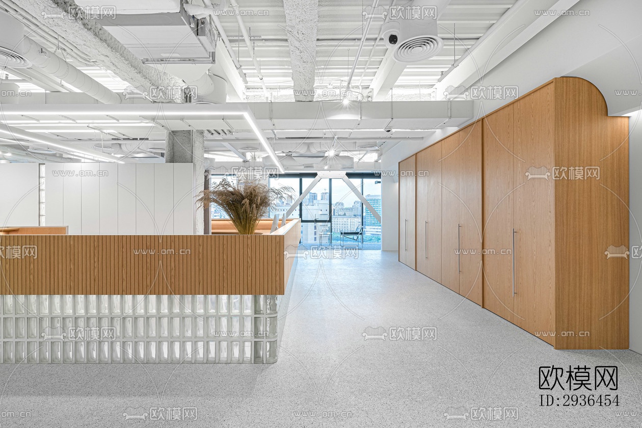 现代办公区效果图下载（渲染图4）