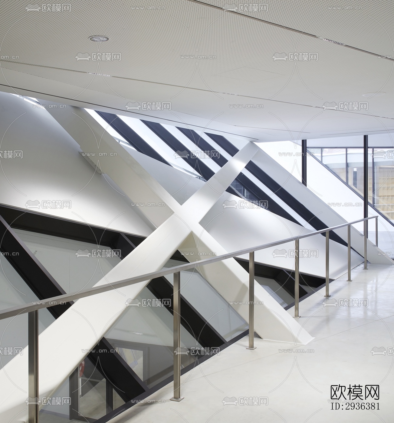 高级灰美术博物馆效果图下载（渲染图11）