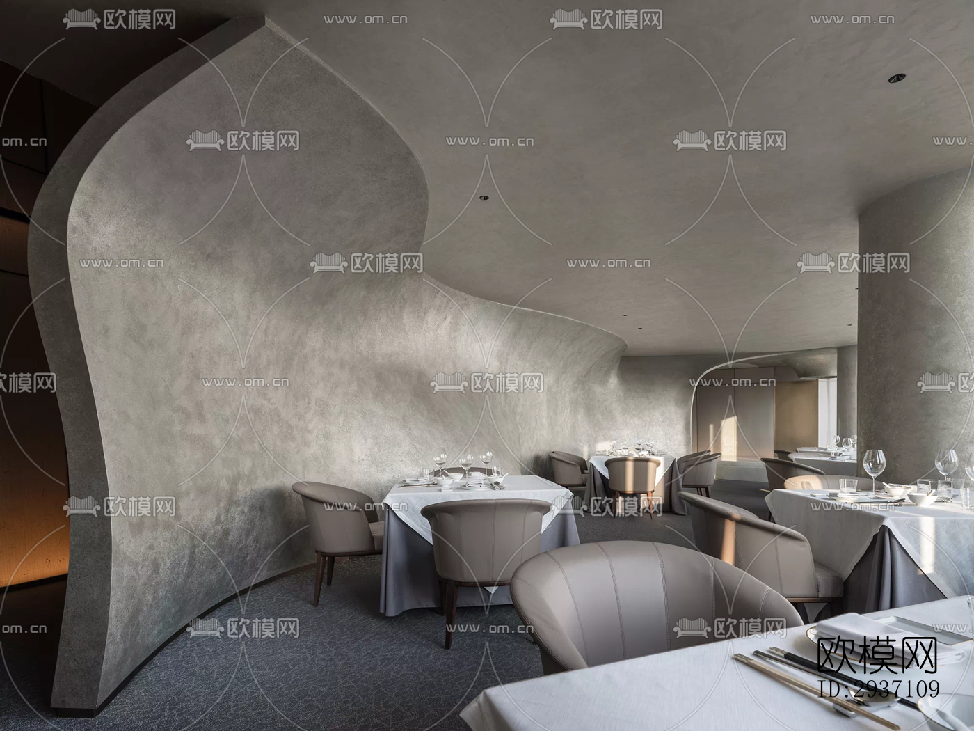 侘寂西餐厅效果图下载（渲染图4）