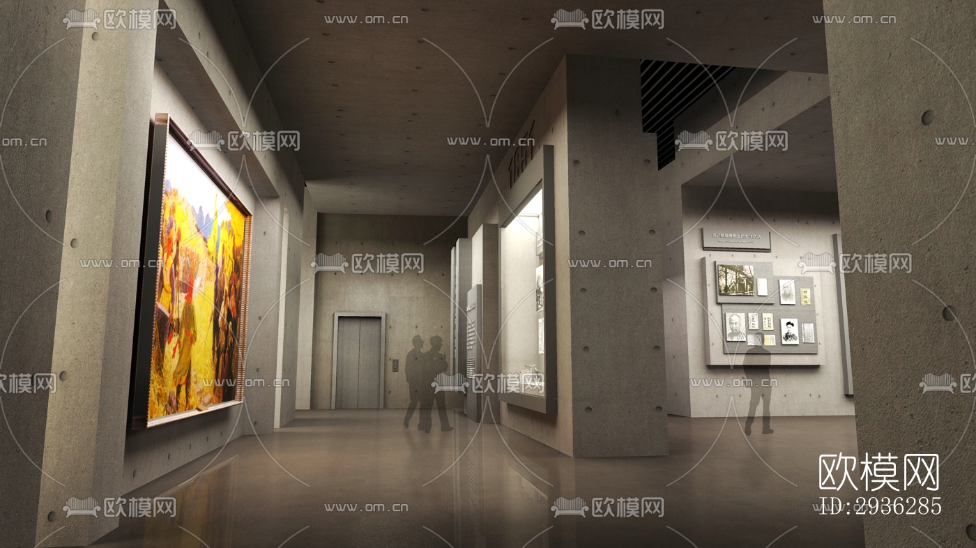 新中式美术博物馆效果图下载（渲染图1）