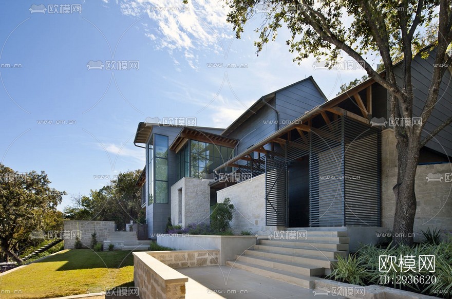 工业风居住建筑效果图下载（渲染图4）