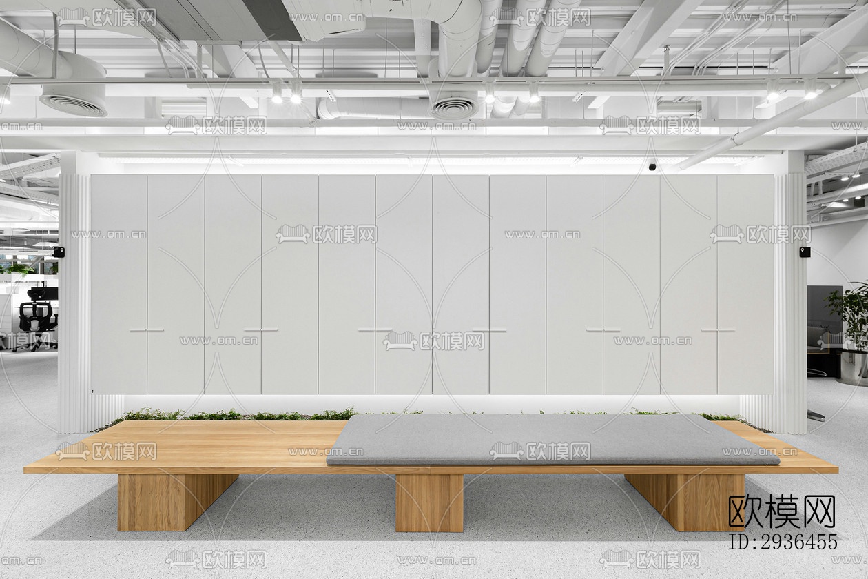 现代办公区效果图下载（渲染图9）