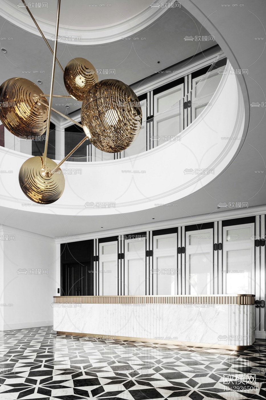 现代办公区效果图下载（渲染图15）