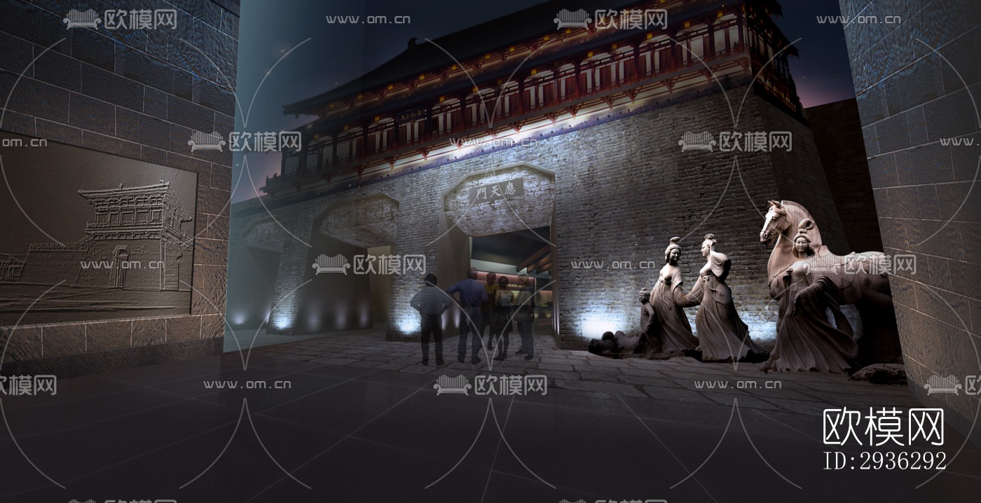 新中式美术博物馆效果图下载（渲染图6）