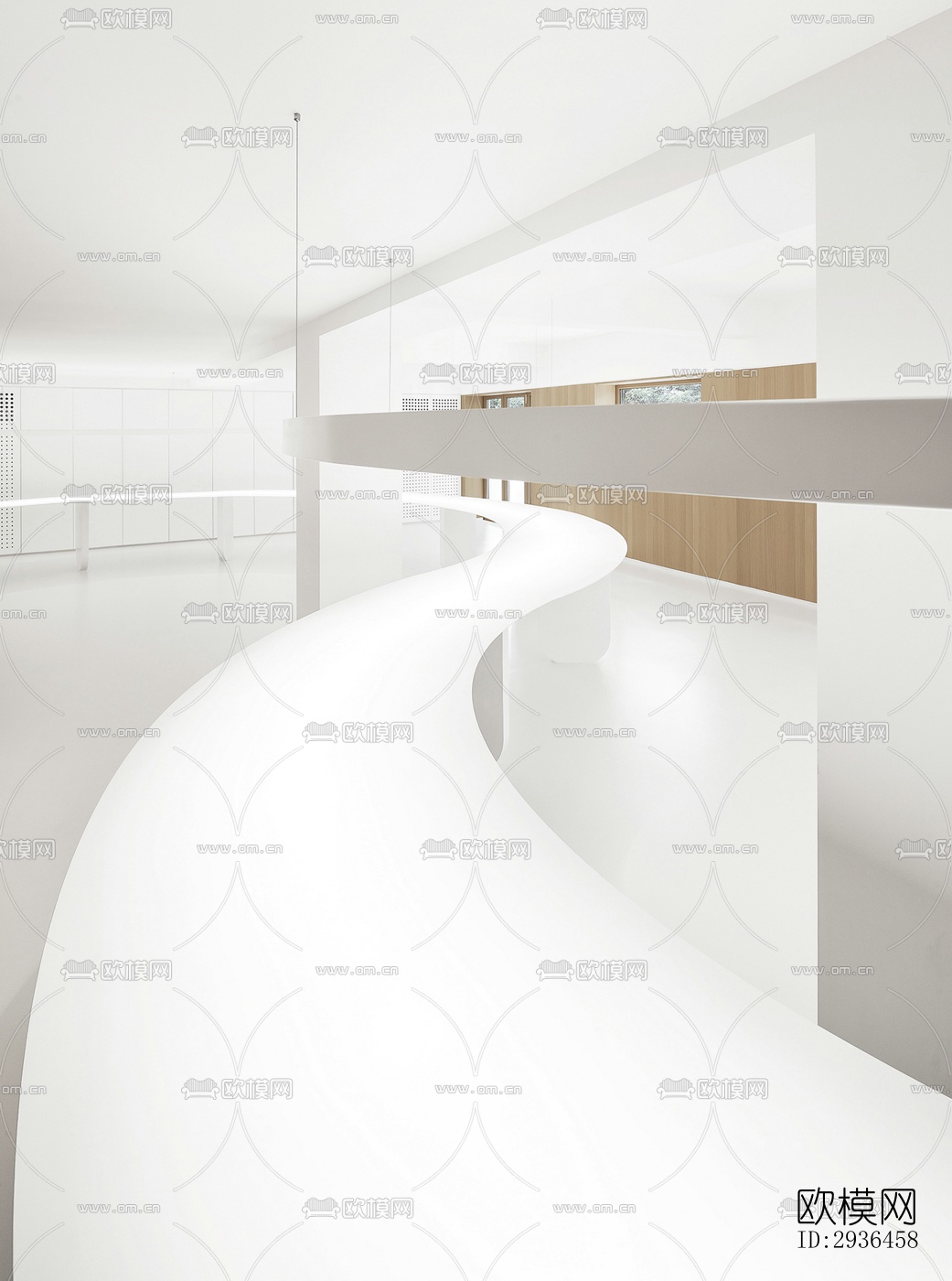 现代办公区效果图下载（渲染图2）