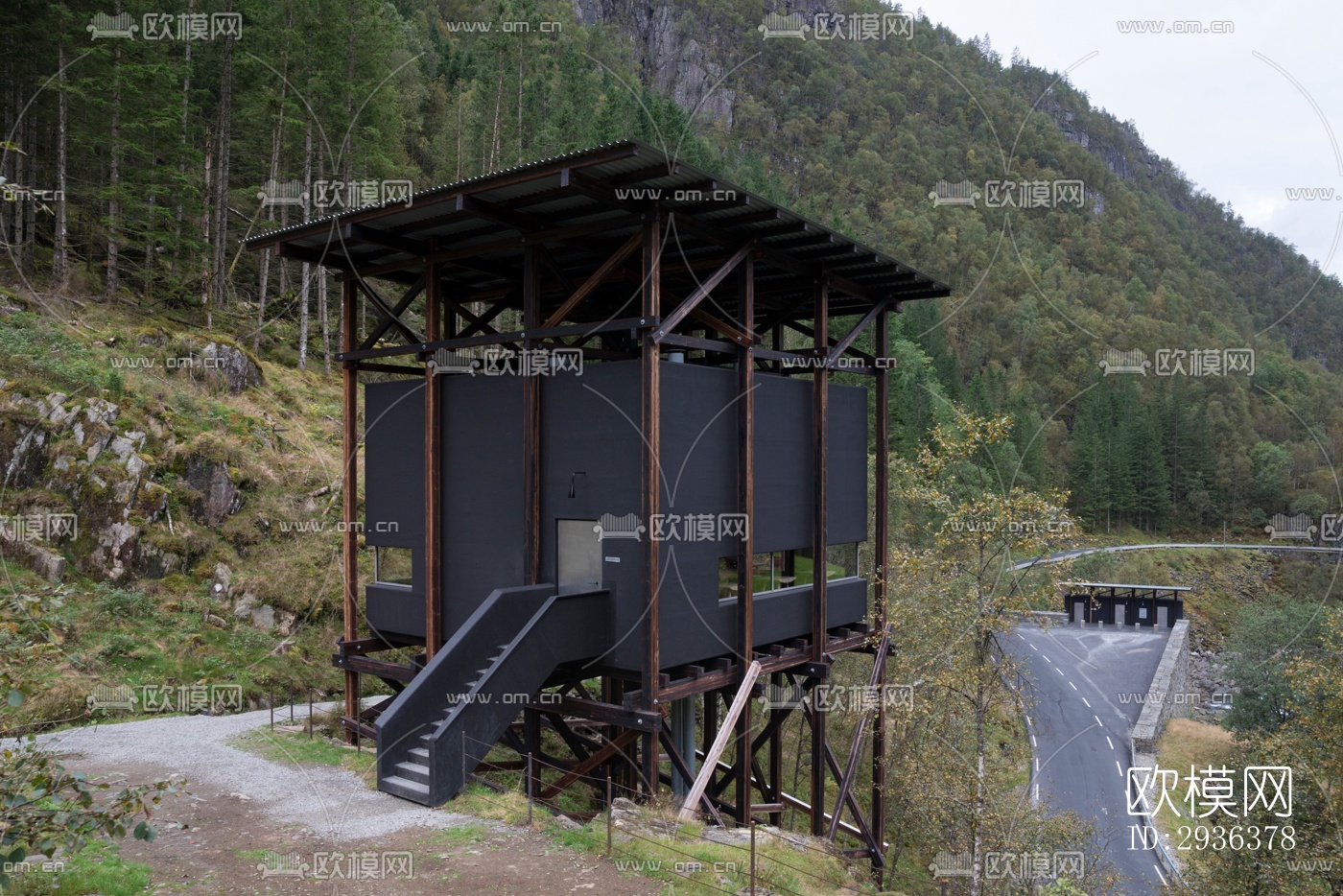 高级灰美术博物馆效果图下载（渲染图13）