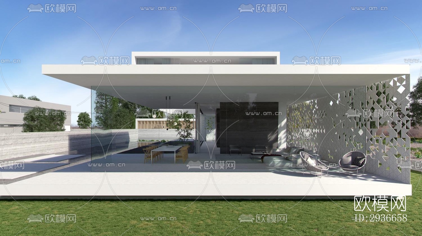 现代居住建筑效果图下载（渲染图16）