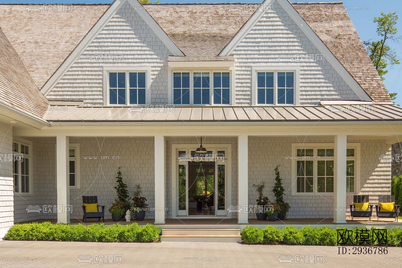 美式居住建筑效果图下载（渲染图4）