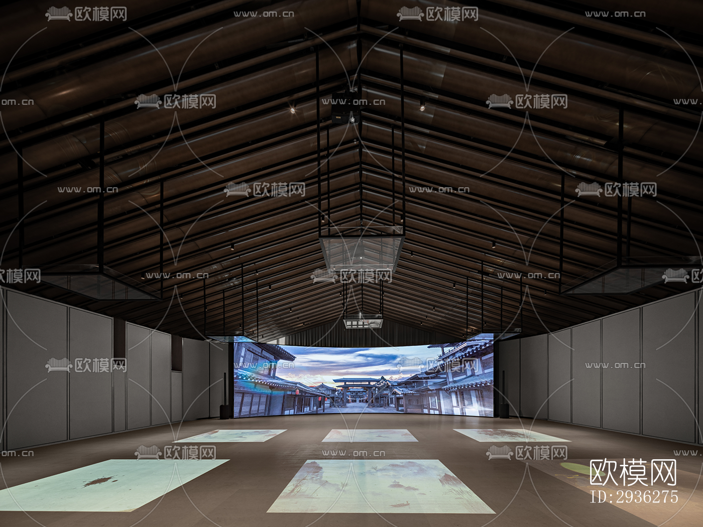 新中式美术博物馆效果图下载（渲染图2）