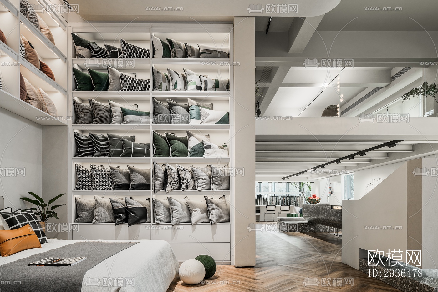 现代办公区效果图下载（渲染图8）