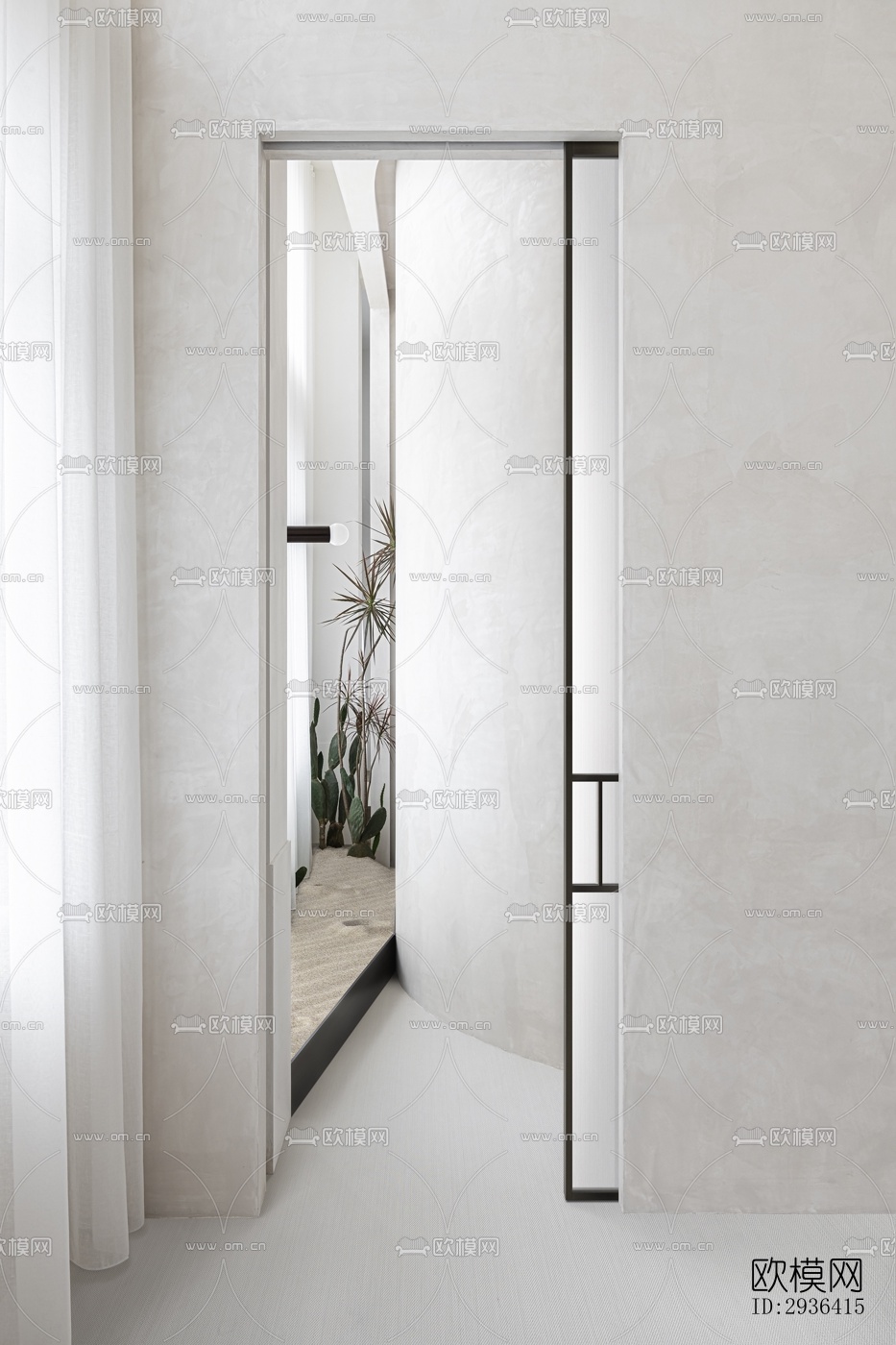 侘寂办公区效果图下载（渲染图7）