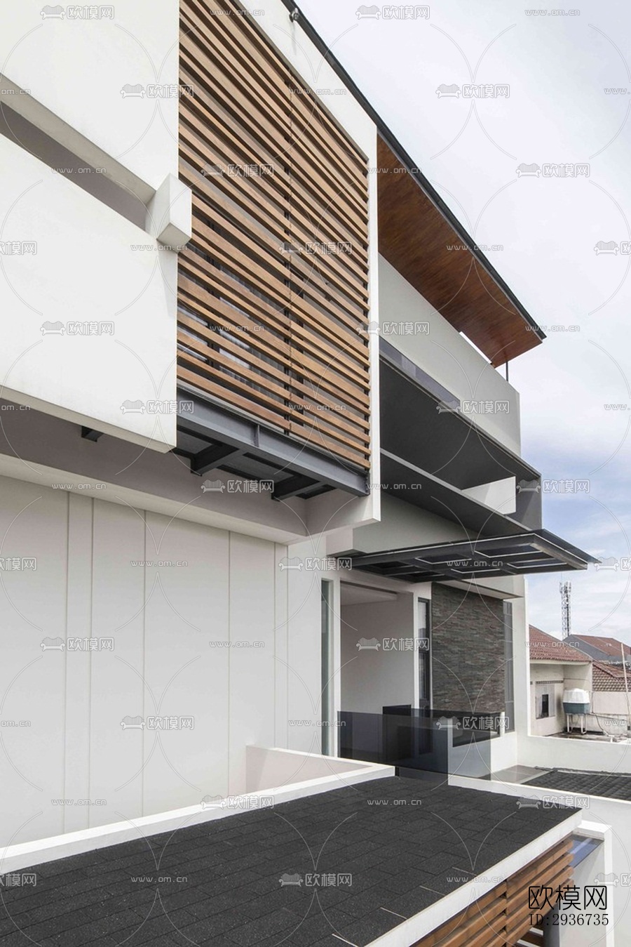 现代居住建筑效果图下载（渲染图13）