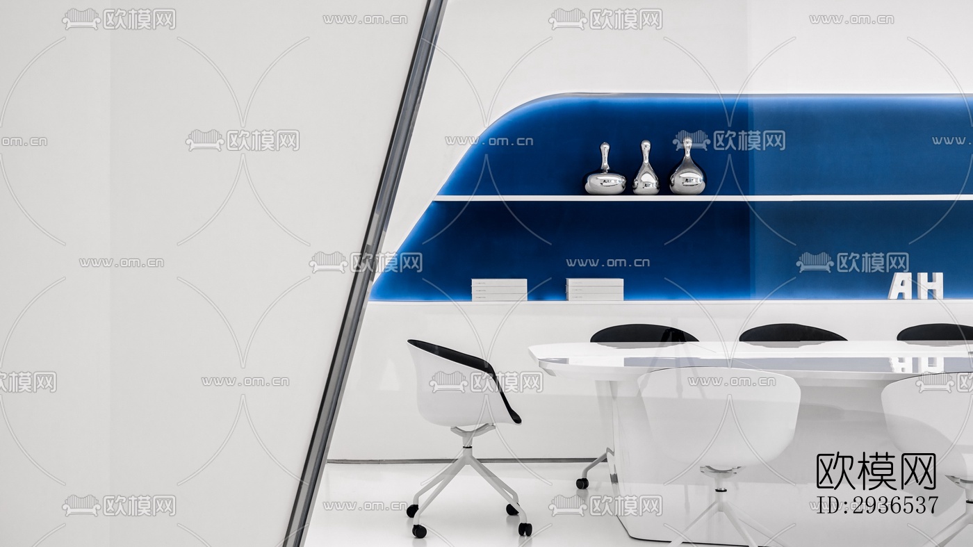 高级灰办公区效果图下载（渲染图10）