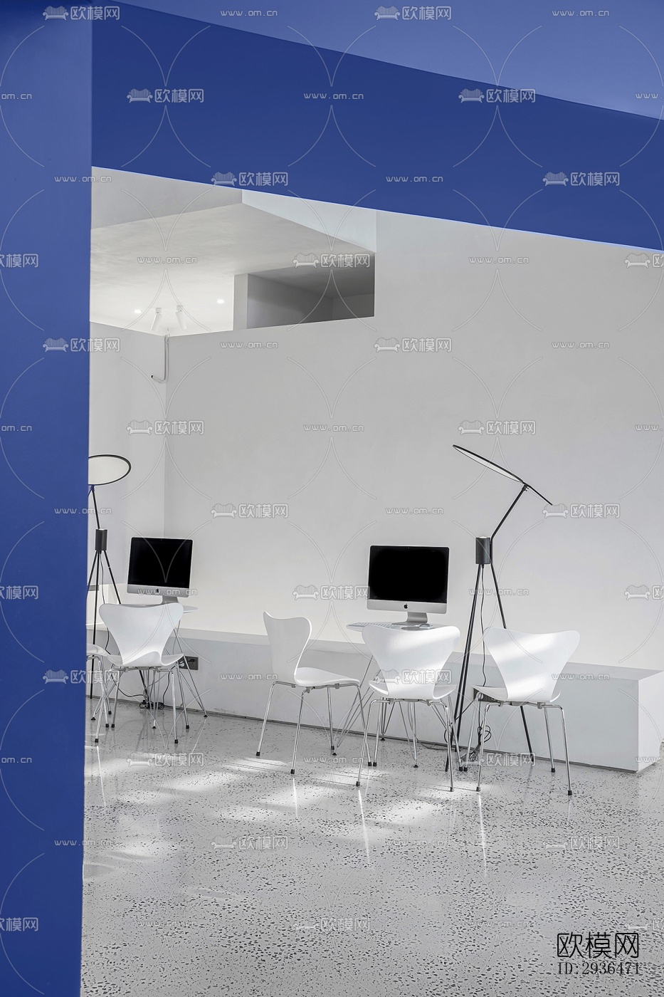 现代办公区效果图下载（渲染图4）
