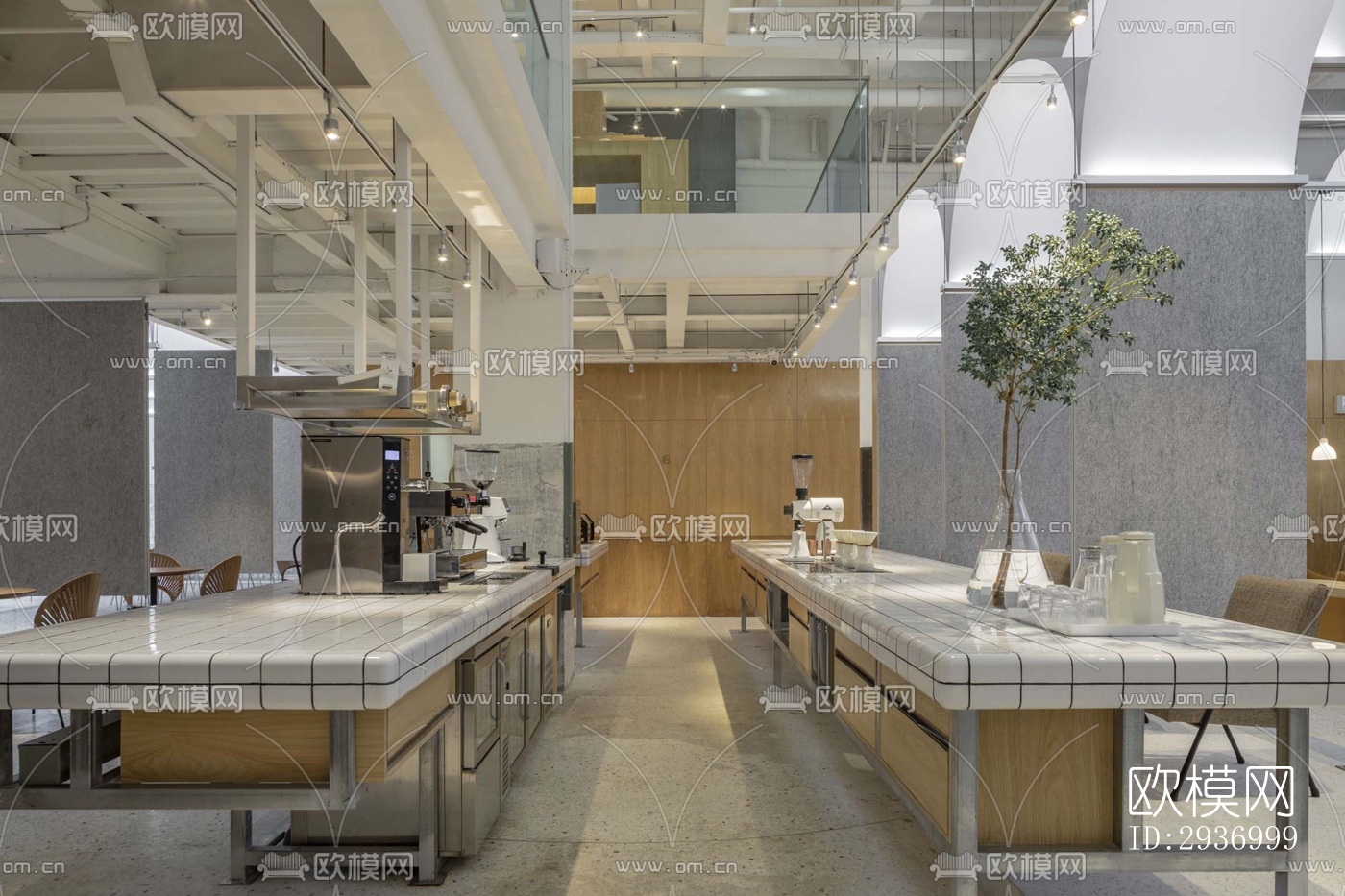 工业风咖啡奶茶效果图下载（渲染图4）