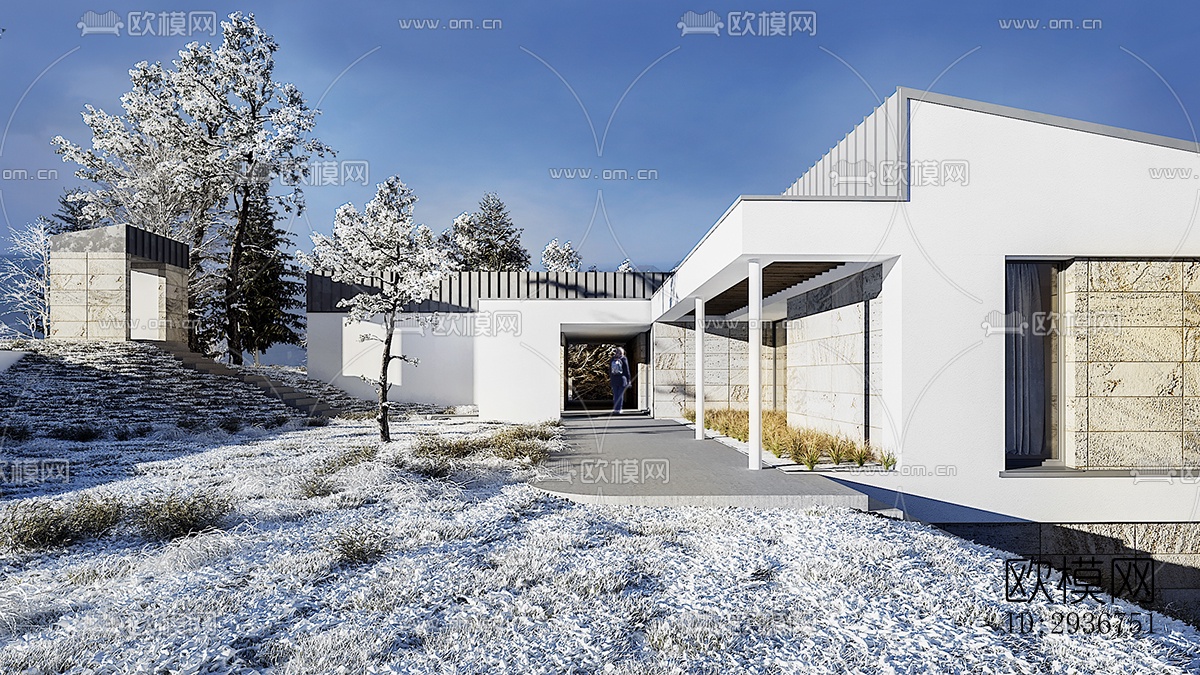 现代居住建筑效果图下载（渲染图20）