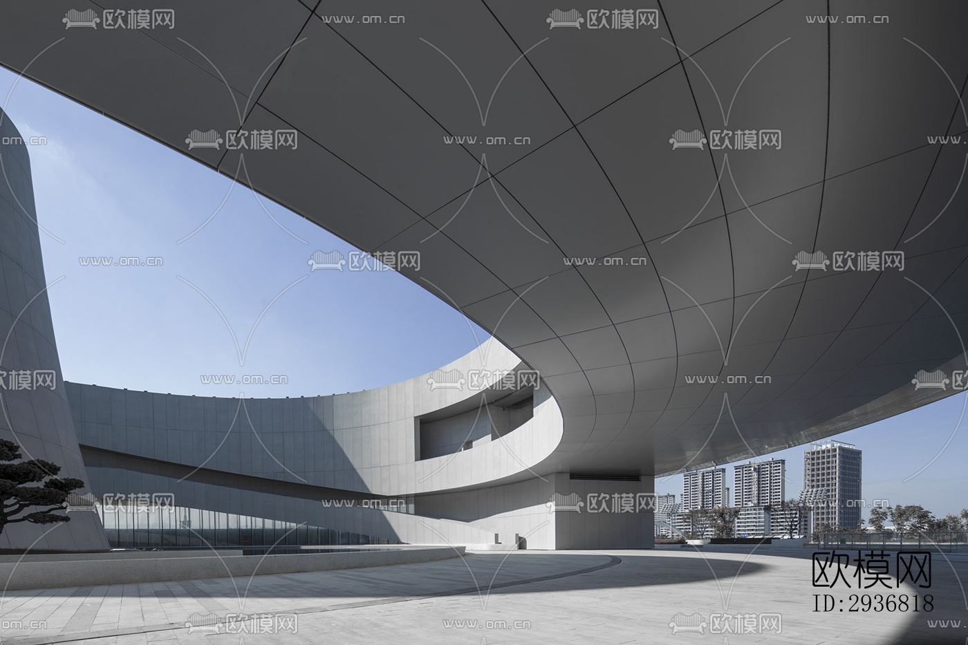 现代文体建筑效果图下载（渲染图4）