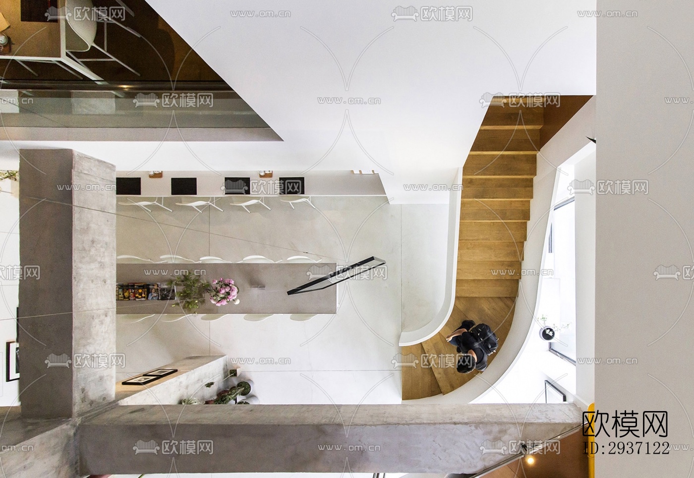 工业风西餐厅效果图下载（渲染图1）