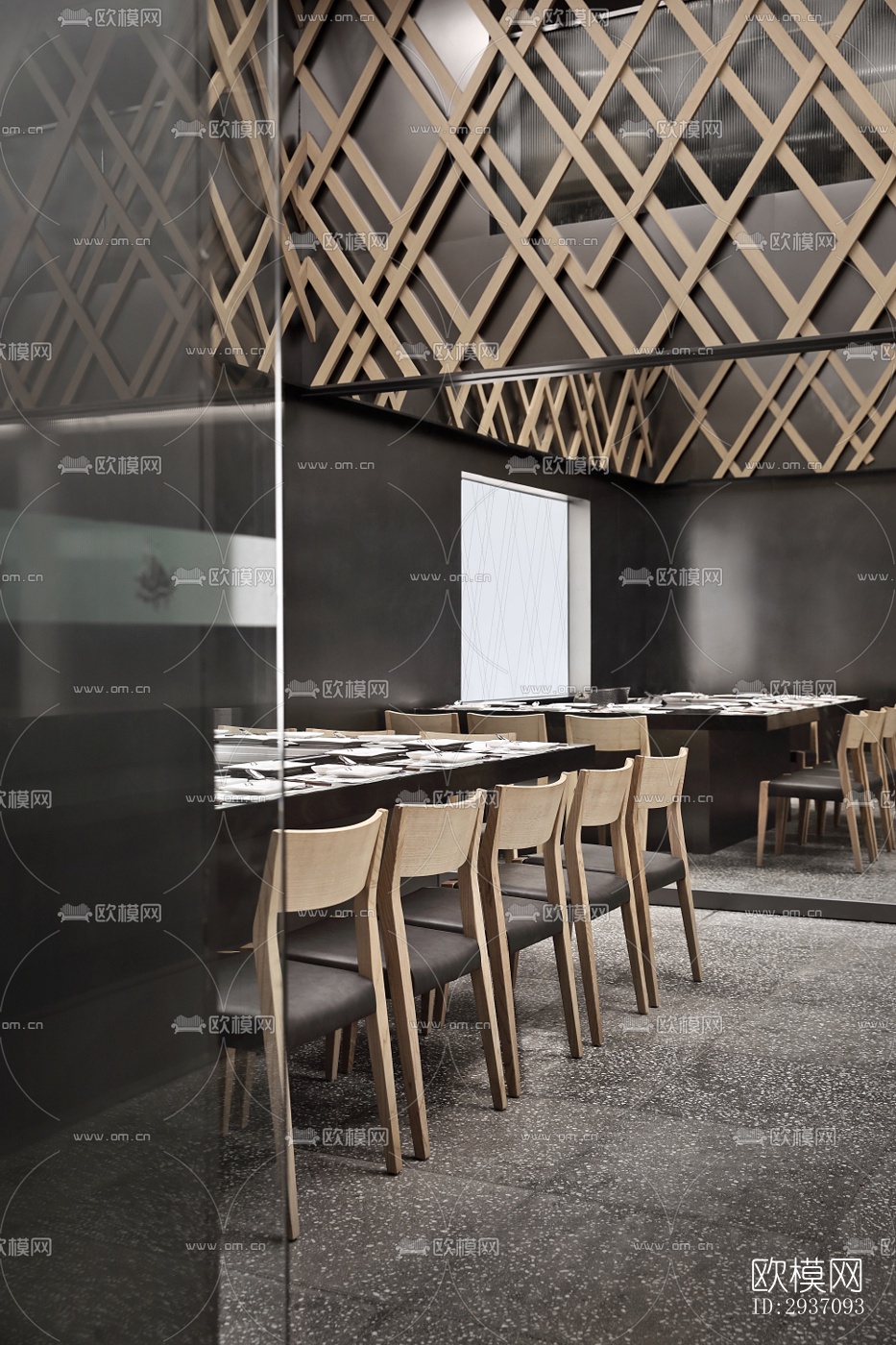 高级灰火锅烤肉效果图下载（渲染图10）