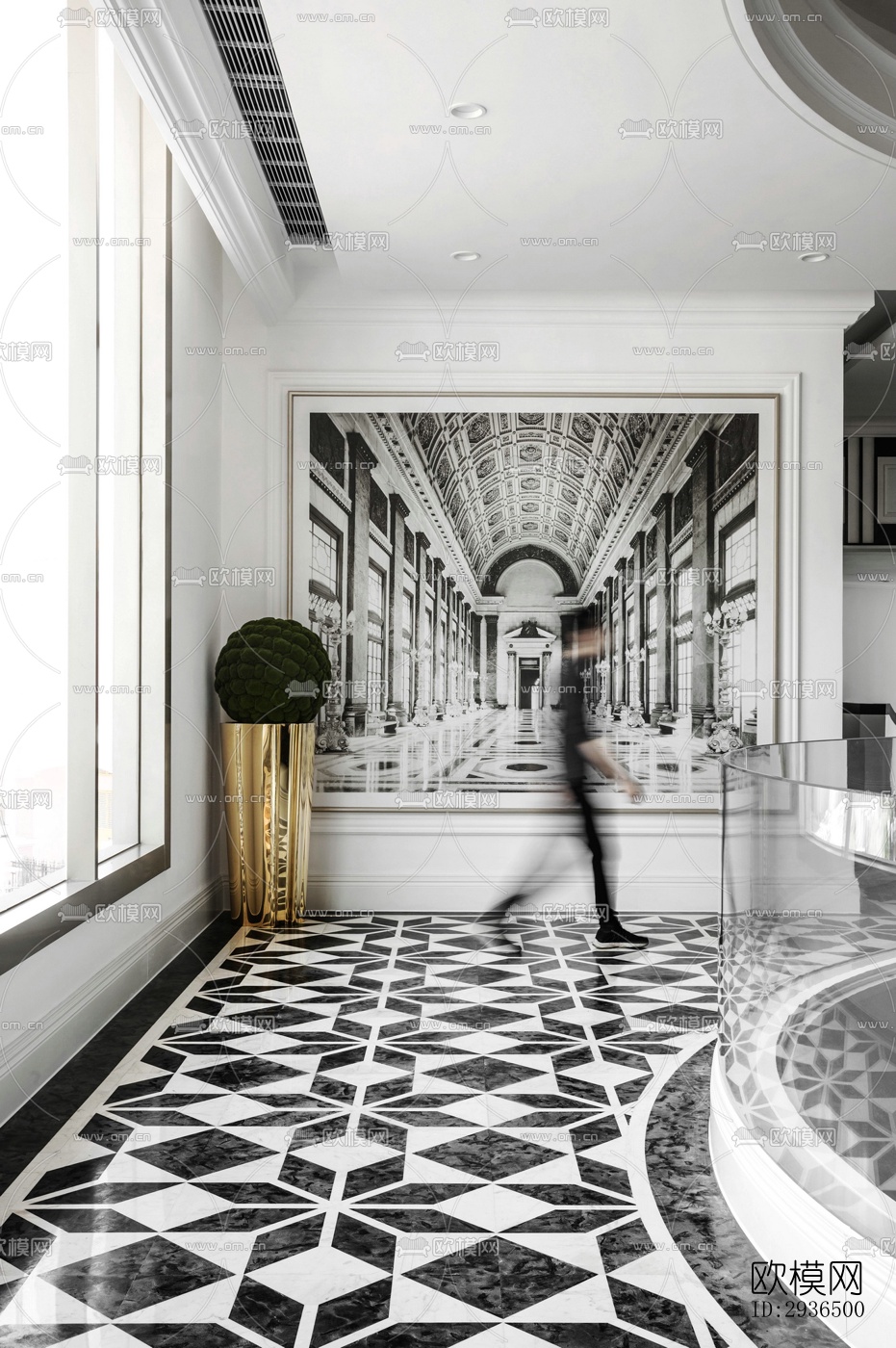 现代办公区效果图下载（渲染图9）