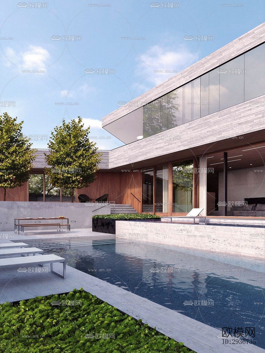 现代居住建筑效果图下载（渲染图16）