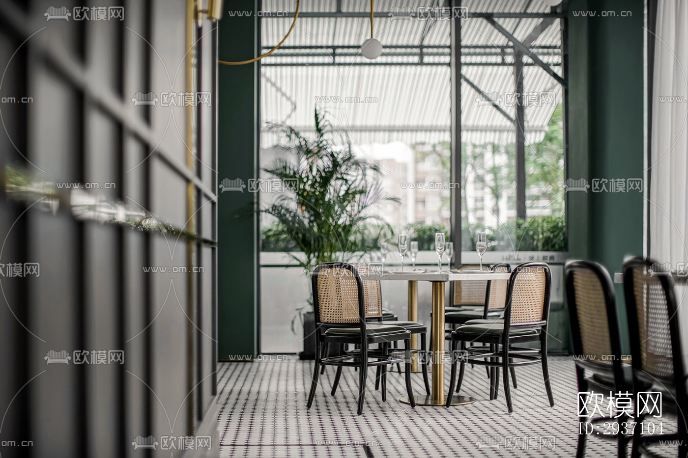 东南亚西餐厅效果图下载（渲染图4）